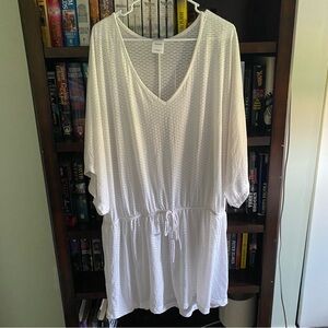 Catalina White Semi Sheer Swim Suit Cover Up Dress